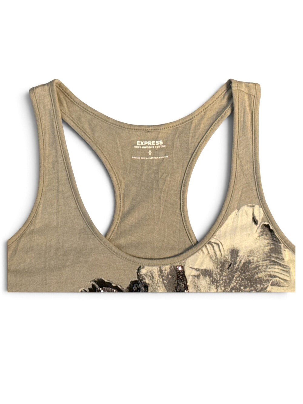 Express Colorblock Racerback Tank Top Sequin Floral - Picture 4 of 5